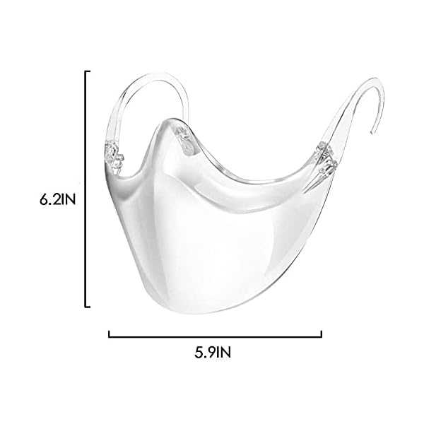 SpoolX Reusable Transparent Face Masks, Upgraded Breathable, Clear Plastic Anti-Fog Dustproof Windshield Protective For Women Men (2PCS)