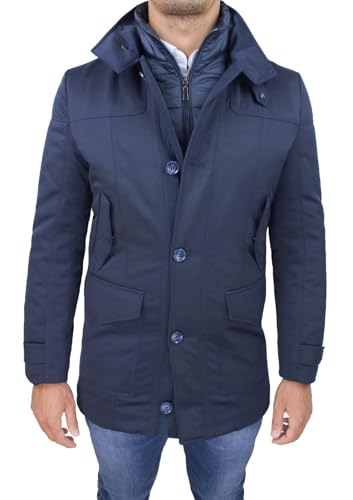 Veste homme hivernal élégant avec gilet interne amovible pour affronter le froid