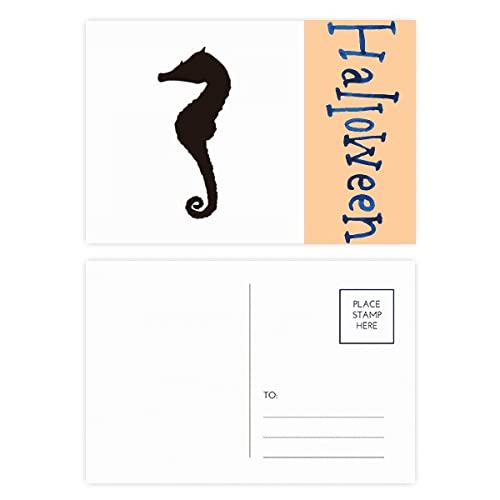 Cartes postales d'Halloween hippocampe noir lot de 20 pour correspondance et loisirs créatifs