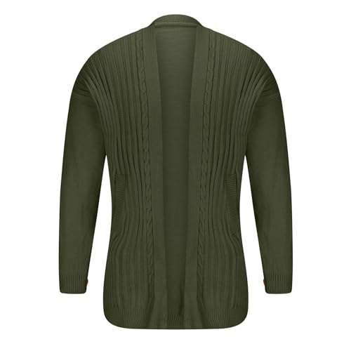 Men Long Cardigan Sweater Casual Open Front Cardigan Vintage Knit Sweaters Plus Size Cable Knit Sweater with Pockets3