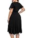 Plus Size Wedding Guest Dresses Women Black Wrap V-Neck Cocktail Formal Summer Short Sleeve High Low Split Ruffle Dress