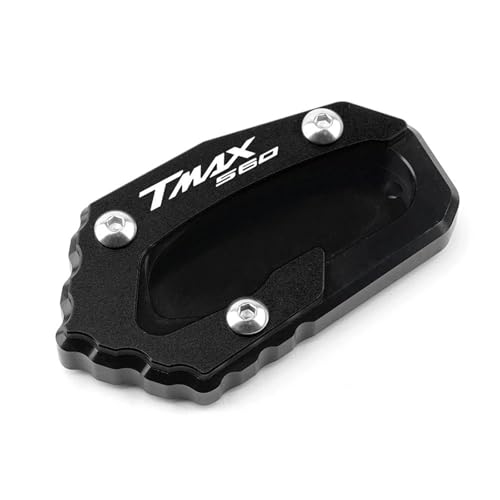 Motorrad CNC Kickstand Pad Für YAMAHA Tmax Tech Max T-MAX560 2019-2025 Stand Verlängerung Unterstützung Platte Vergrößern(TMAX560 Black)