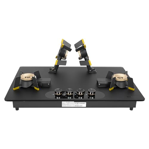 Faber Liftable Burners Hob - 80cm Black Glass| Auto Ignition| FFD| Cast Iron Pan Support| Premium Knobs| 2Yr Comprehensive Warranty, 5Yr on Glass, Burners & Valves| Hob Magiclift HT804 BR CI AI