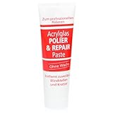 PolyXpert Pasta lucidante per vetro acrilico, 75 ml, pasta di riparazione per vetro acrilico e plastica, lucidante per la rimozione dei graffi e la cura