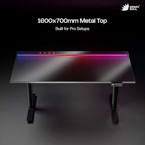 Image of Green Soul Titan X Gaming Height Adjustable Table | Magnetic Wire Routing | MagMat | 20mm Thick Metal Top | Dual Precision Motor | Anti Collision | 100 KGs Load Capacity | 3 Year Warranty