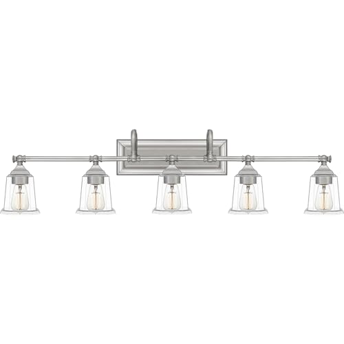 Quoizel NLC8605BN Nicholas Mid Century Bathroom Vanity Lighting, 5-Light 500 Total Watts, 11