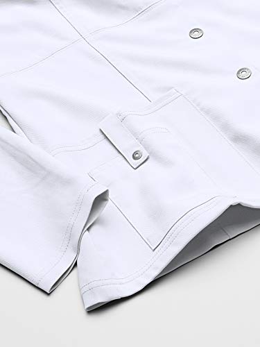 Dickies Womens Xtreme Stretch Crew Neck Snap Front Warm-Up Medical Scrubs Jacket, White, Medium Us #TOP4