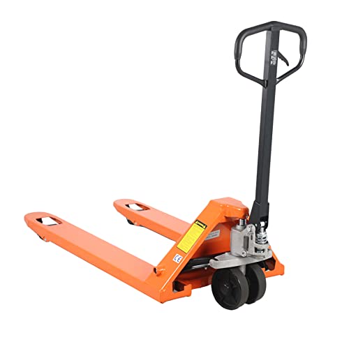 Tory Carrier Pallet Jack Hand Truck Manual Pallet Jacks 5500-Lb. Capacity, 27 x 48 Forks Standard Duty, Rubber Handle, PU Wheels