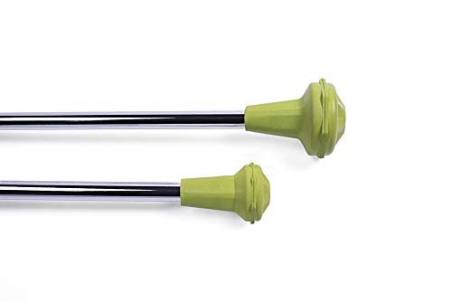 Kamaleon Bastón de Majorette Twirling Profesional balanceado, bastón Osamu en Acero Cromado Hecho en Japón, Diseño Exclusivo de Las Gomas, Apple Green, 80 cm.