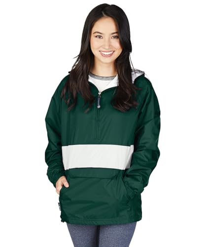 Image of Charles River Apparel Unisex Classic Solid Pullover, Water-Resistant Windbreaker with Flannel Lining