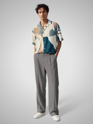 Image of FTX Men's Korean Style Casual Trouser | Premium Lycra Stretch Fabric | Smart Regular Fit | 2 Side Pockets | Comfortable Stretchable Everyday Wear Pants