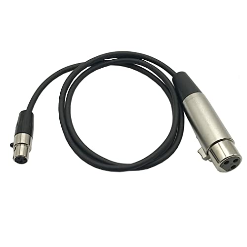 MMNNE 3 Pin Mini XLR Female to XLR Female Microphone Cable, 3-Pin Mini XLR (TA3F) to Regular XLR Female to Female Pro Lapel Microphone Cable (3.3Feet)