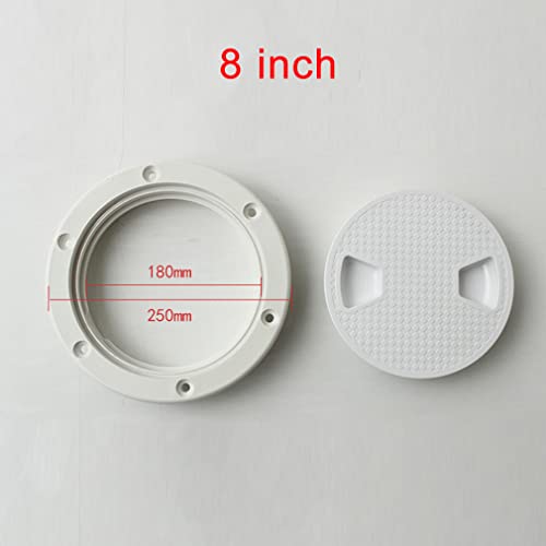 NATEFEMIN White Plastic Round Access Hatch Cover Lid Deck Plate Anti-Slip Panel Boat/Marine Accessory