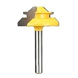 Yakamoz 1/4-Inch Shank 45-Degree Small Lock Miter Router Bit | 1-3/8 Inch Diameter | 1/2-Inch Stock