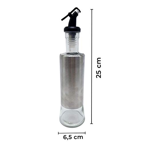 Galheteiro Porta Azeite Vinagre Oleo Dosador Em Inox Vidro