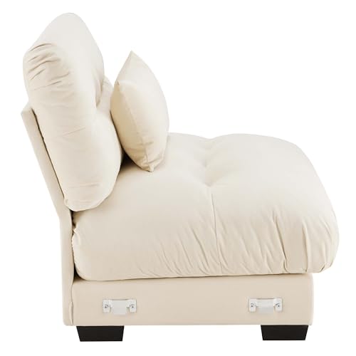 Image of SoarFlash Velvet Sectional Middle Position Sofa, Beige