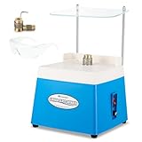 Mxmoonant Automatische Glasschleifmaschine für Buntglas, Keramik, DIY-Heimdekoration, Mosaikfliesen, Handwerk, mit 2 Diamantschleiferbits (5/8'' & 1'') & Schallwand, EU Stecker (Blau)