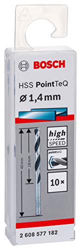 Bosch Professional 10 Stück HSS Spiralbohrer PointTeQ (für Metall, 1,4 x 18 x 40 mm, Zubehör Bohrschrauber) – Ansicht 3