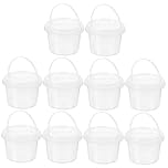 RORPOIR 10pcs Transparent Food Storage Buckets with Lids Dustproof Pp Containers for Spices Nuts and Crafts Home Organization