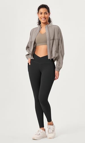 ODODOS Buttery Soft Cross Waist Leggings with Pockets for Women, ODCLOUD 25" / 28" Crossover Lounge Yoga Pants2