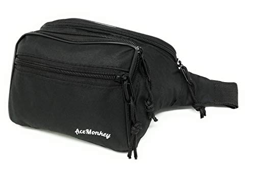 Riñonera Moda Chico/Chica Lisa Amplia Tres departamentos. (Negro AceMonkey) Cover