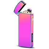 LcFun Windproof Arc Lighter Plasma Lighters Rechargeable USB Lighters Candle Lighter-with LED Display Power,Cool Flameless Electric Lighter for Candles, Incense, Outdoor Camping (Magic)