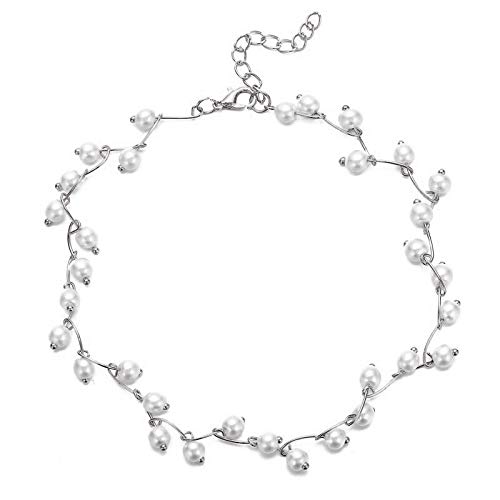 Jewels Galaxy Pearl Single Layer Silver Plated Necklace Jewellery For Women (CT-N-44227) (B08SWDY1KM) Amazon Price History, Amazon Price Tracker