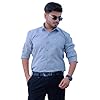 Sparrow Outfit Men’s Pure Cotton Regular Fit Shirt | Casual Wear Formal Shirts for Men and Boys | Spread Collar Long Sleeve Button Down Shirt for Office Parties Special Occasions (Dark Grey)