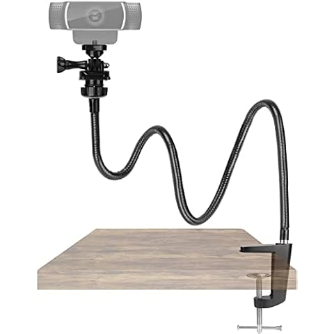25 Inch Webcam Stand - Enhanced Desk Jaw Clamp with Flexible Gooseneck Stand for Logitech Webcam C920,C922,C922x,C930,C615,C925e,Brio 4K by AMADA HOMEFURNISHING AMWS02 Cover
