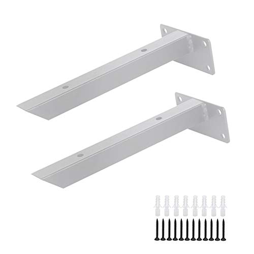 SHATONG 2pcs Supports d'étagères flottantes en métal, Supports d'étagères décoration Bricolage, Supports d'étagères industriels Robustes, matériel d'étagères rétro fixé au Mur, Renfort Droit caché Cover