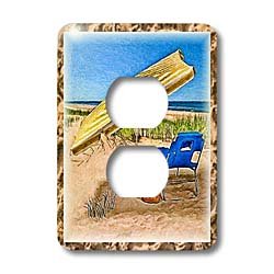 Relax At The Beach 2 bouchon de prise double plaque murale deco mer