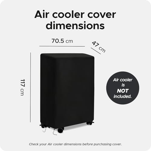 Image of Air Cooler Cover Compatible with 65 Litre Desert Coolers | Heavy Duty Polyester Protective Cover | Black (65 Litre)