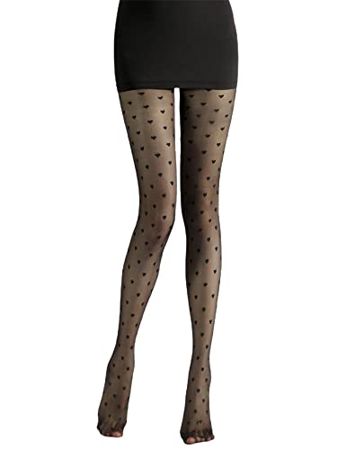 Shein Women's Patterned Tights Fishnet Floral Pantyhose High Waist Stockings Heart Printed One Size #TOP3