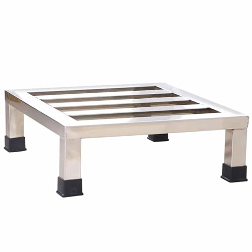 Soporte de suelo de acero inoxidable resistente para lavadora/secadora, estante de almacenamiento resistente, estante de palés dividido, tamaño 45 x 45 x 10 cm