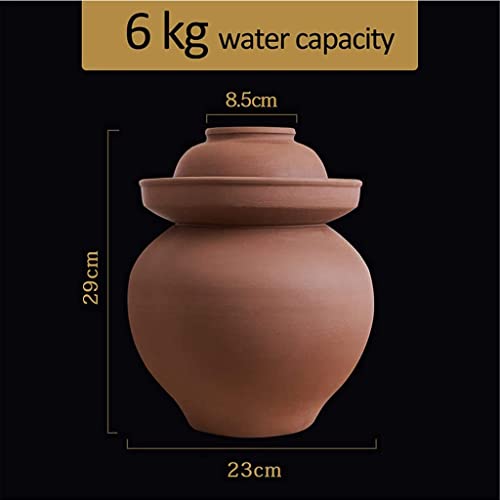 QPZK Traditional Chinese Porcelain Pickle Jar,Ceramic Fermentation Crock Pickling Pot,Ceramic Fermenting Jar with Water Seal Airlock Lid Stoneware Fermenter for Kimchi Sa 6KG - Thumbnail 7