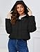 Yimoon Womens Winter Cropped Puffer Jacket Hooded Zip Up Short Warm Quilted Puffer Coat Outerwear(Black-M)