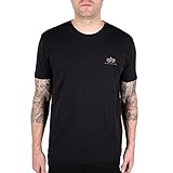 alpha industries backprint t maglietta con stampa mimetica da uomo t-shirt, nero/bosco, m