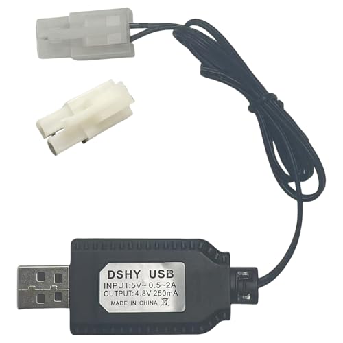 9.6V NiMH/NiCd Battery Charger Cable with Standard Tamiya Plug Compatible RC Car RC Tank RC Plane RC Boat and Other Remote Control Toys for Universal 9.6V Lipo Battery USB Charger