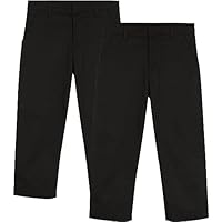 A2Z 4 Kids Boys Plain Jet Black School Uniform Pants Pull Up Regular Fit School - Boys UF Pant Jet Black 2 Pack 9-10