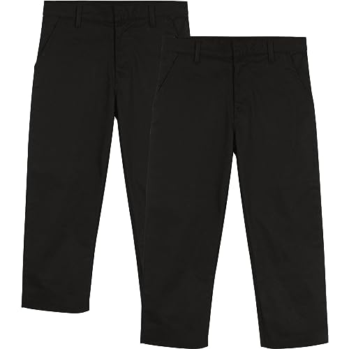 Boys Plain Jet Black School Uniform Pants Pull Up Regular Fit School Trouser Age 3-14 Years