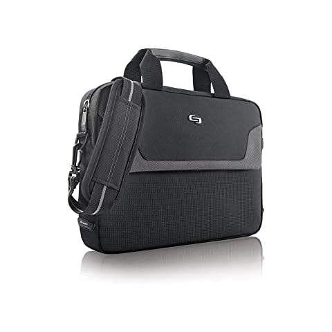 Solo Flatiron 14.1-Inch Laptop Slim Brief, Black/Grey Cover