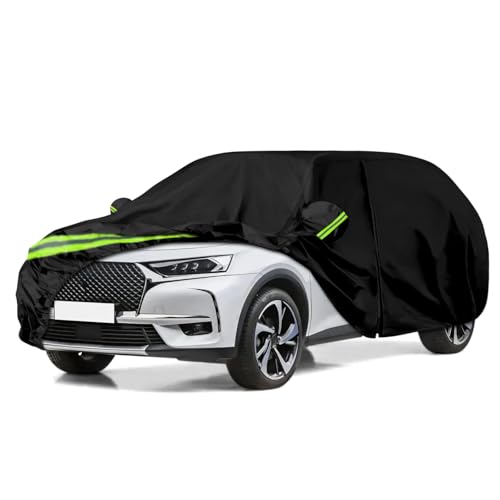 Housse de Voiture Adaptée pour Citroen DS 7 Crossover 2017-2025, Housse de Garage Complète Argentée étanche avec Porte Zippée pour Neige, Pluie, Protection Tous Temps
