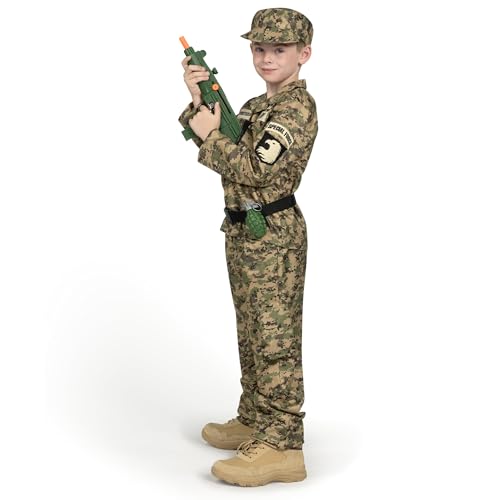 Spooktacular Creations Boys Army Costume, Military Costume for Kids, Camo Soldier Outfit Set with Toy Accessories for Toddler Halloween Dress Up Themed Party (Medium, 8-10 yrs) - image 6