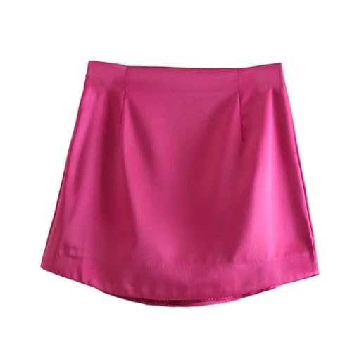 Jupe en satin femme courte mini-jupe de fête rouge violet taille 44