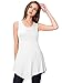 Made By Johnny MBJ WT671 Womens Summer Sleeveless Irregular Handkerchie Hem Loose Tunic Tops Flowy Blouses Shirt XXL White
