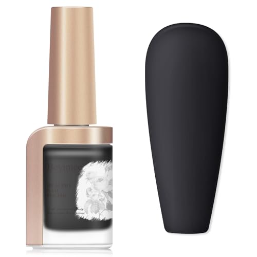 Bevimee Black Matte Nail Polish Air Quick Dry Nail Lacquer Matte Finish Effect Nail Art Varnish Long Lasting & Fast Drying Velvet Nail Polish for Nail Art