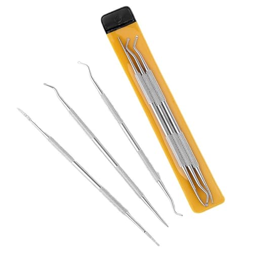 Rec Lima de Uñas,Podologia Herramientas,Limas para Uñas,Cuticle Remover,Cureta Pedicura,Lima Pies,3 Piezas Herramientas de Manicura,uña Encarnada﻿,16.8 CM con Extremo Recto/Curvado