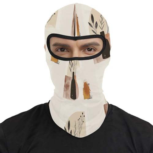 Pasamontaña térmico para hombre y mujer, máscara facial estampada en beige y marrón, ideal para esquí, motocicleta y clima frío miniatura 2