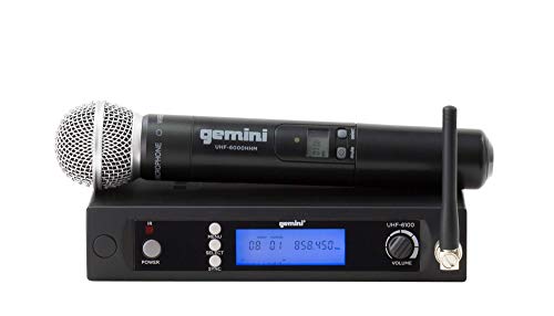 Gemini, Single Wireless Microphone System, Professional Handheld Long Range (240 Ft) Mic Set for DJ, Church, Karaoke, Gym, XLR Connector, 1 microfono (UHF-6100M-R2)