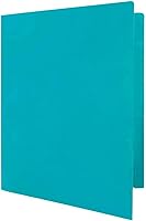 Vista 150 de JAM PAPER Heavy Duty Plastic Two Pocket Extra Tough School Folders - Blue - 6/Pack